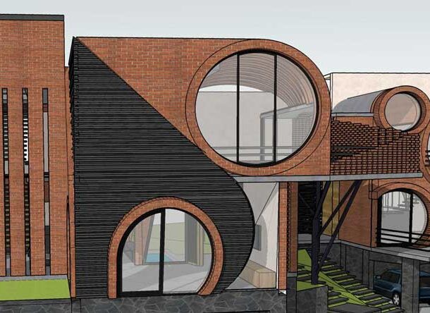 Modern architectural design with circular elements - Sustainable, eco friendly, biophilic architects in Mumbai, India